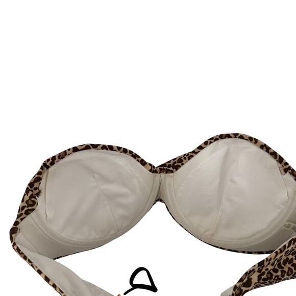 Victorias Secret Bikini Top 36B Strapless Animal Print Underwired Corset Back - Picture 7 of 8